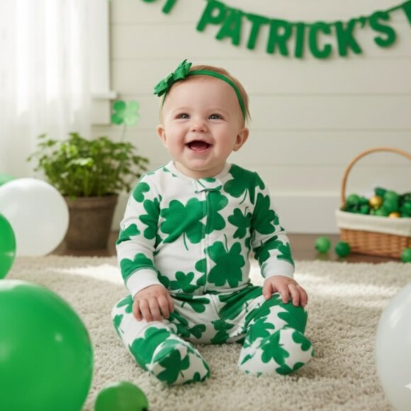 Carter's St. Paddy's Day Footie Onsie - Picture 1 of 9